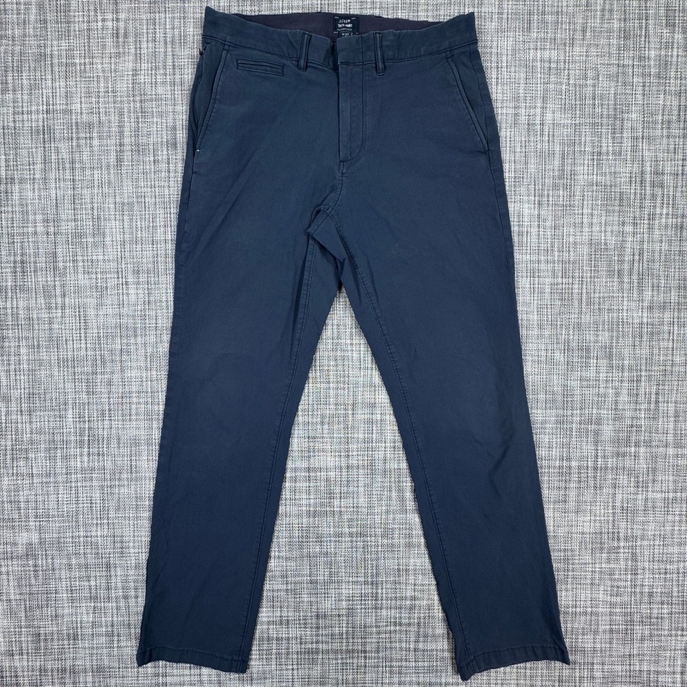 J Crew 770 Tech Pants Mens 30x30 Navy Blue Stretch Straight Leg Chino Trousers
